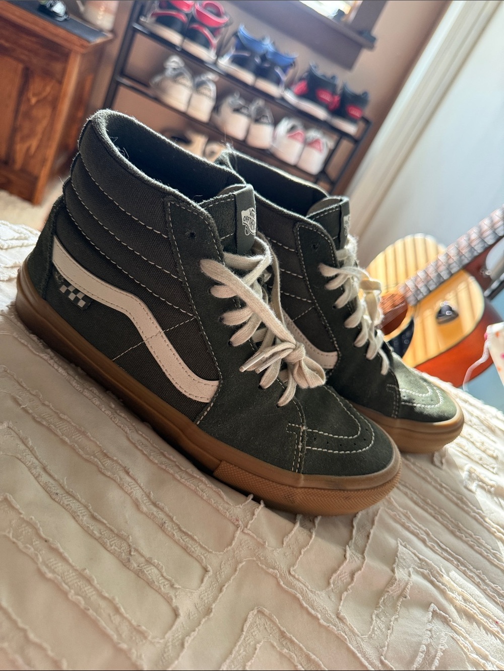Men’s Vans Olive Green High-Top Sneakers